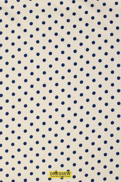 Polka Dot Flannelette Ivory / Navy