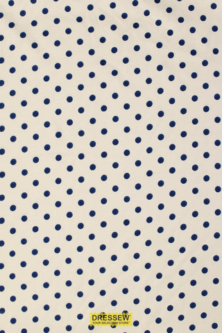 Polka Dot Flannelette Ivory / Navy