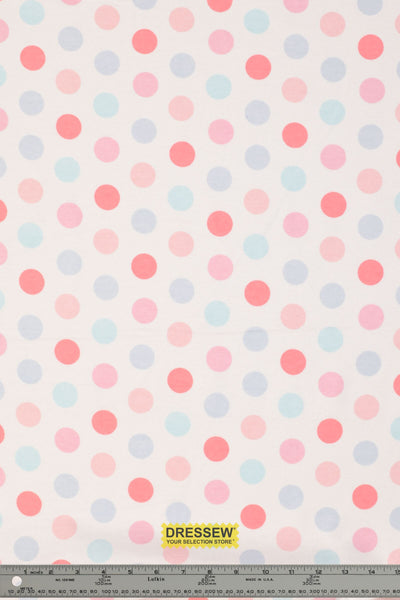 Polka Dot Flannelette White / Pink