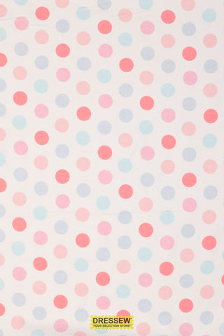 Polka Dot Flannelette White / Pink