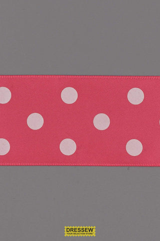 Polka Dot Ribbon 38mm (1-1/2") #9 Pink / White