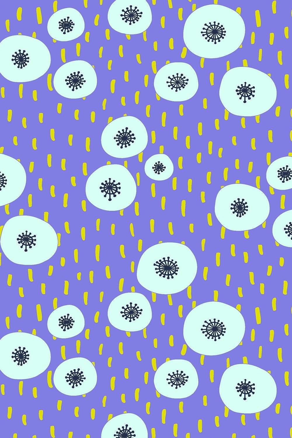 Pop Summer Bloom By Nieves Herranz For Cotton + Steel Blue