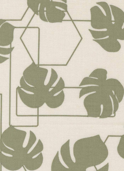 Potted Monstera Geo By Kiley's Quilt Room For Moda Stone