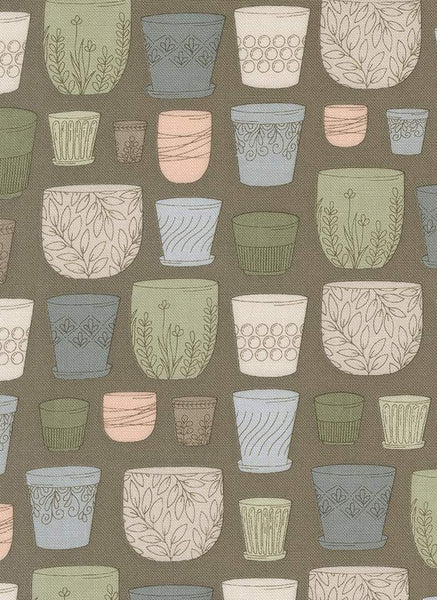 Potted Pots By Kiley's Quilt Room For Moda Charcoal