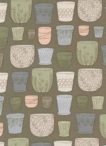 Potted Pots By Kiley's Quilt Room For Moda Charcoal