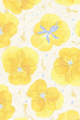 Pressed Floral Pansy Paper By RJR Fabrics Sunshine