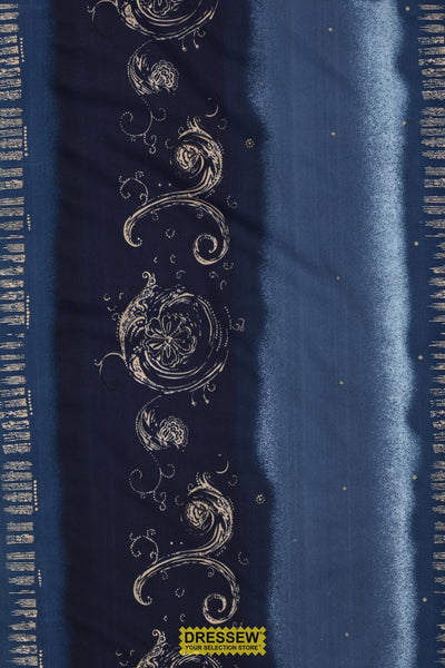 Printed Poly Knit Navy / Beige