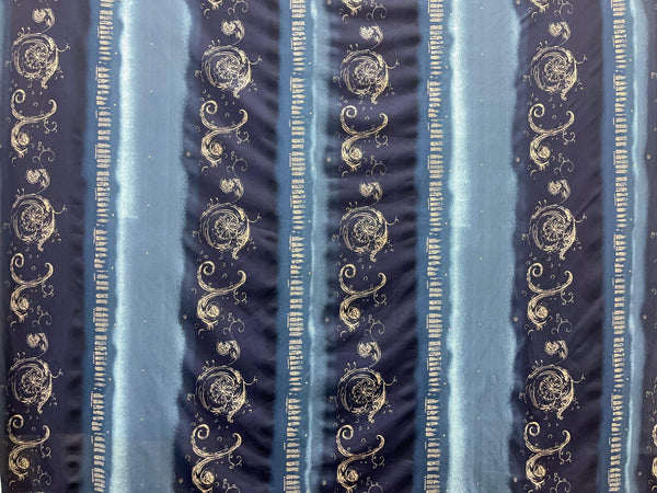 Printed Poly Knit Navy / Beige