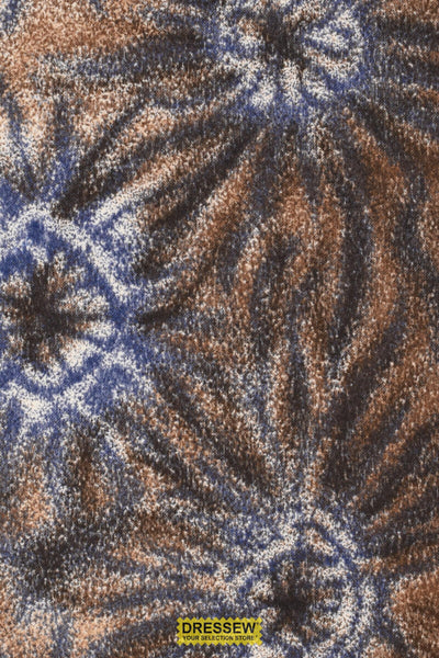 Printed Poly Knit Royal / Brown