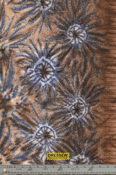 Printed Poly Knit Royal / Brown