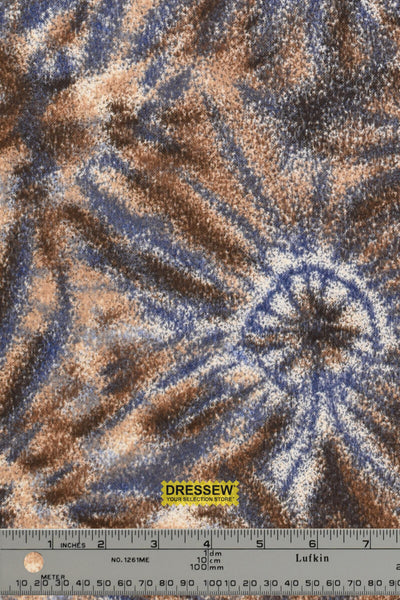 Printed Poly Knit Royal / Brown