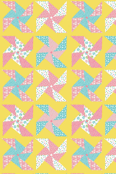 Pucker Up Floral Pinwheels Yellow / Multi
