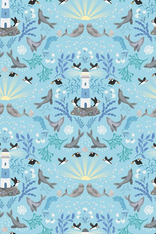 Puffin Rock Lighthouse By Lewis & Irene Light Blue