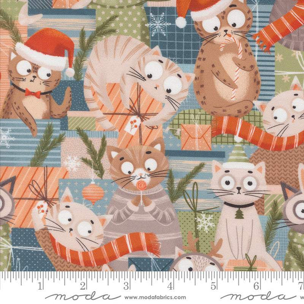 Purrfect Christmas Jolly Kitties By Elena Amo For Moda Multi