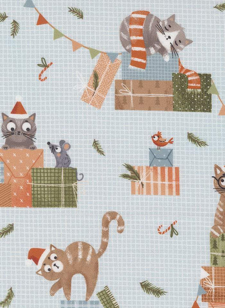 Purrfect Christmas Novelty Cats By Elena Amo For Moda Frost