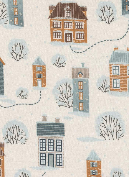 Purrfect Christmas Snowy Town By Elena Amo For Moda Pearl