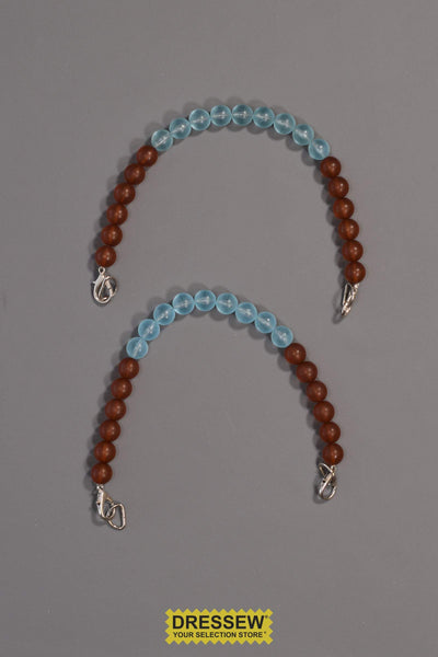 Purse Handles Blue / Brown Beads
