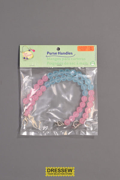 Purse Handles Blue / Pink Beads