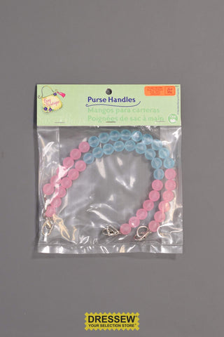 Purse Handles Blue / Pink Beads
