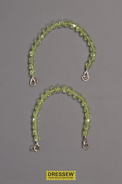 Purse Handles Green Crystal Beads