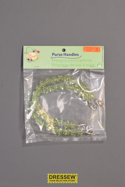 Purse Handles Green Crystal Beads