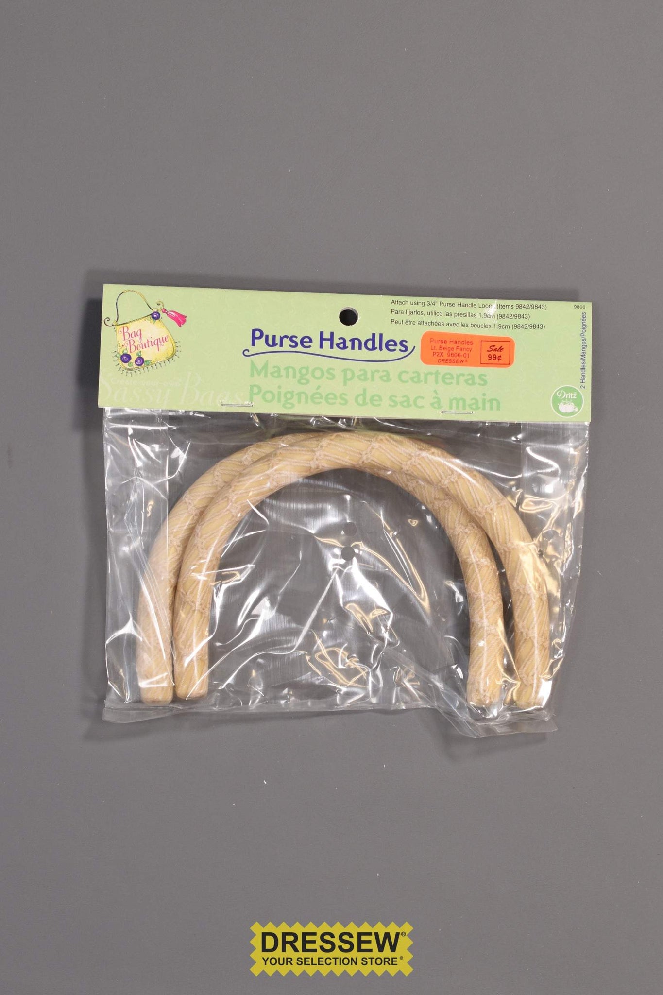 Purse Handles Light Beige Fancy