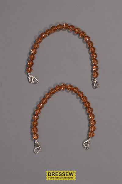 Purse Handles Mocha Crystal Beads