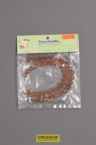 Purse Handles Mocha Crystal Beads