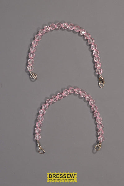 Purse Handles Pink Crystal Beads