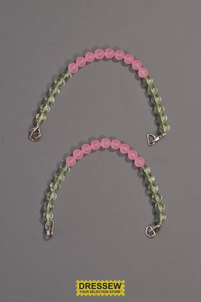Purse Handles Pink / Green Beads