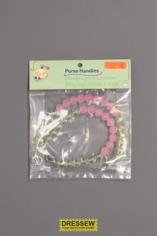 Purse Handles Pink / Green Beads