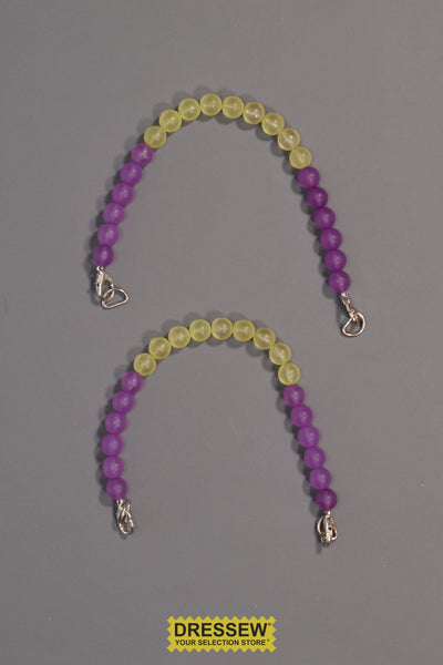 Purse Handles Purple / Lime Beads