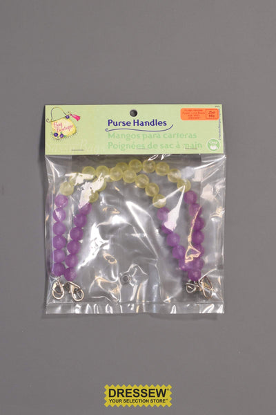 Purse Handles Purple / Lime Beads