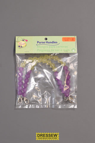 Purse Handles Purple / Lime Beads