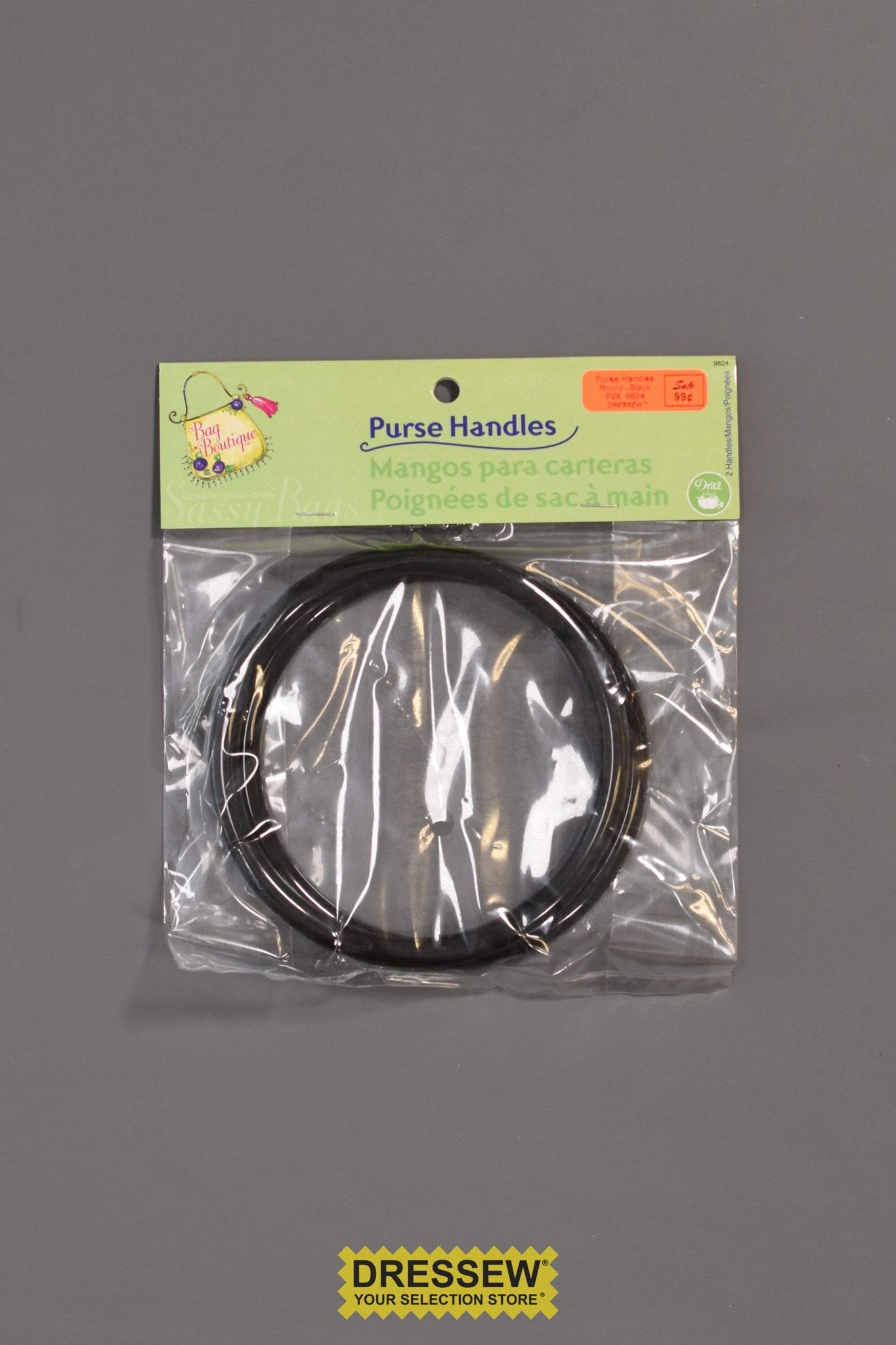 Purse Handles Round Black