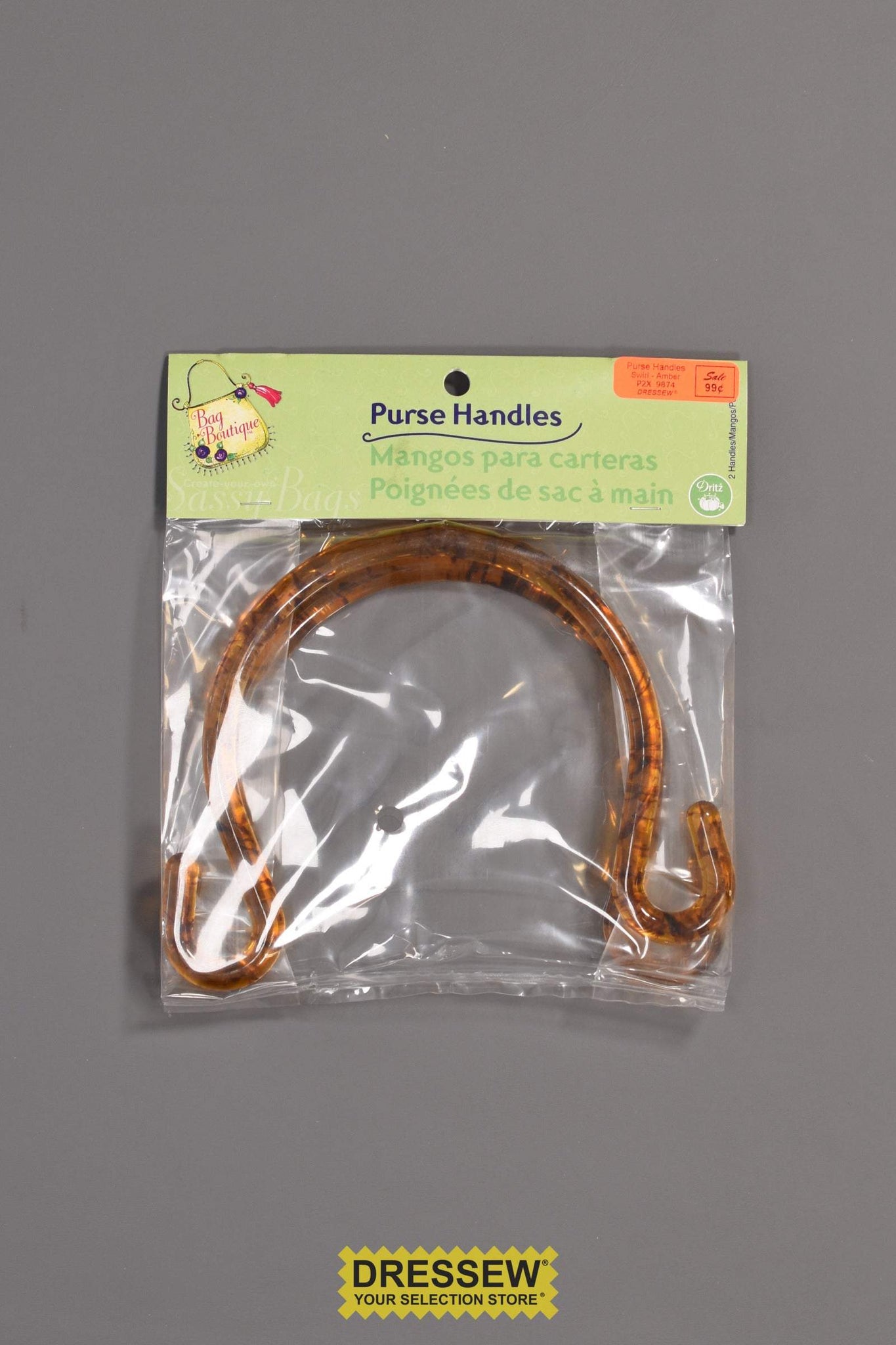 Purse Handles Swirl Amber