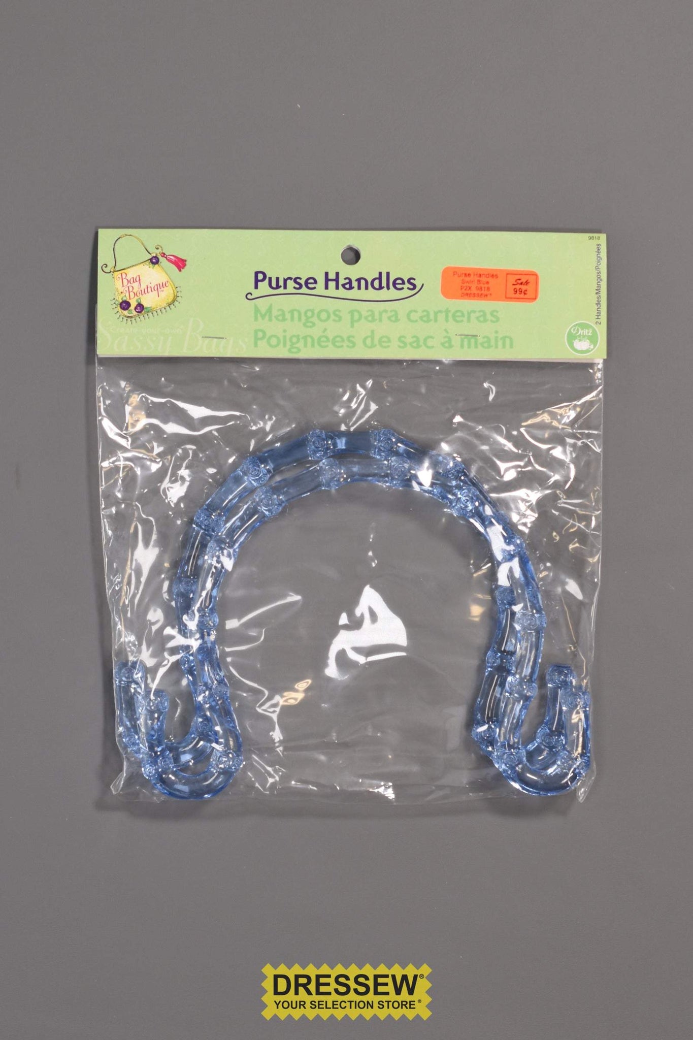 Purse Handles Swirl Blue