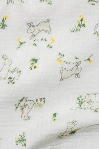 Rabbit Double Gauze Off White / Ecru / Green