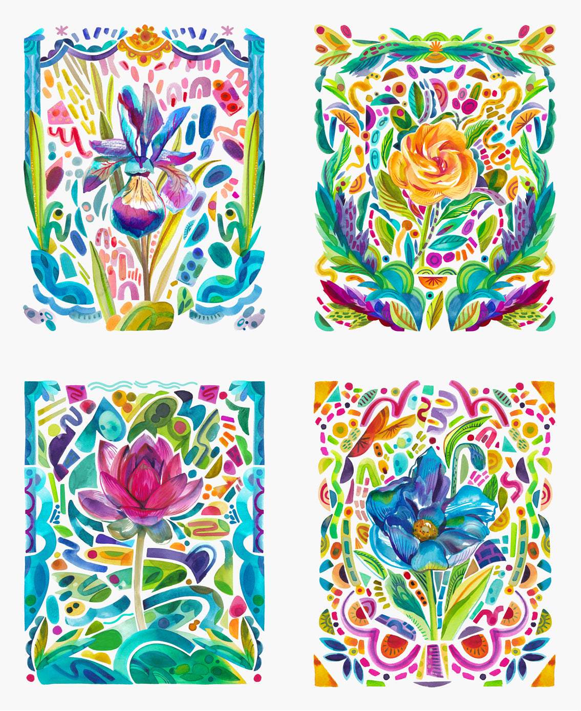 Radiant Panel Wild Flowers By Amarilys Henderson For Moda Rainbow