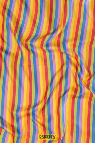Rainbow Satin Allover Stripe