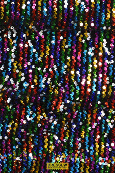 Rainbow Sequin Velvet Black / Multi