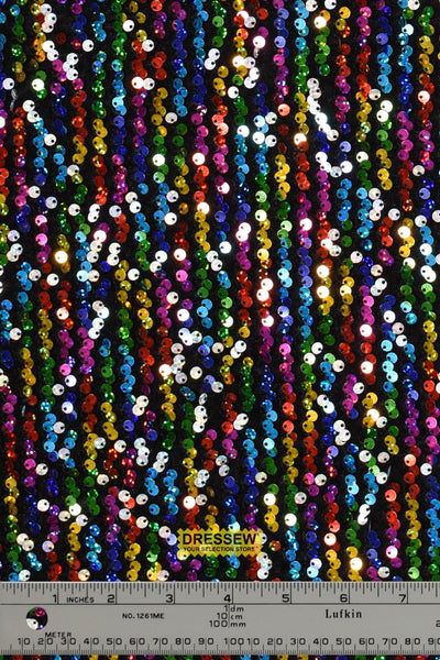 Rainbow Sequin Velvet Black / Multi