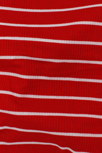 Ramona Rib Stripe Lycra Red / Off White