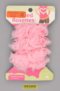 Raveled Rosettes 1 yard Rose Pink