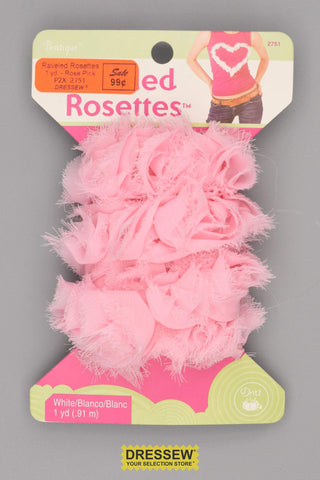 Raveled Rosettes 1 yard Rose Pink