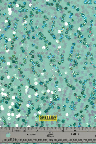 Razzle Dazzle Sequin Knit Aqua / Turquoise