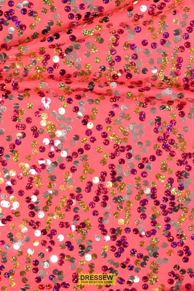 Razzle Dazzle Sequin Knit Coral / Multi