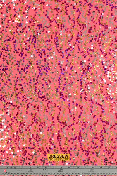 Razzle Dazzle Sequin Knit Coral / Multi