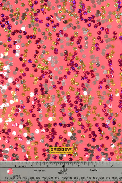 Razzle Dazzle Sequin Knit Coral / Multi