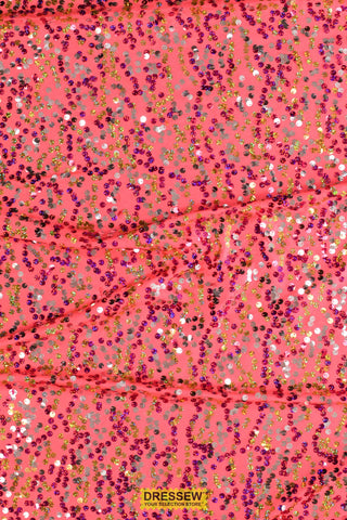 Razzle Dazzle Sequin Knit Coral / Multi